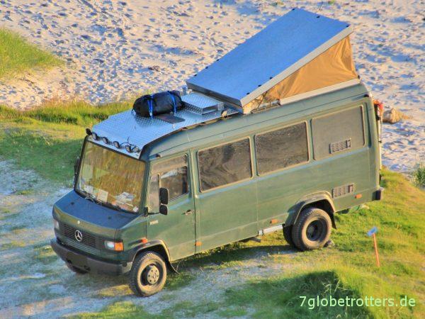 Tropendach als Dachgepäckträger, maximale Dachlast Begehbaren Dachträger selber bauen: Dachterrasse, Tropendach, Gepäckträger und Halter für die Dachscheinwerfer