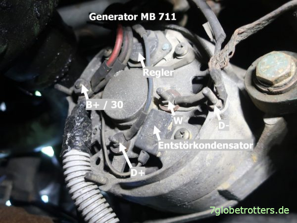 Anschlüsse Generator Mercedes 711
