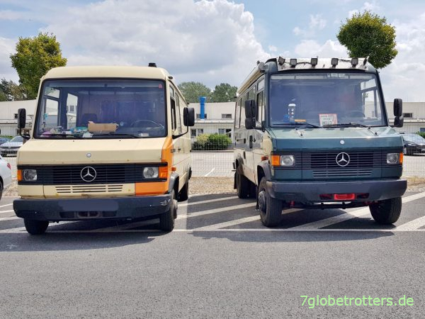 Vergleich vor und nach der Höherlegung Mercedes 711 D um 10 cm