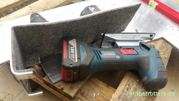 Spritzschutz für die GAsheizung Truma unter dem Fahrzeug anfertigen