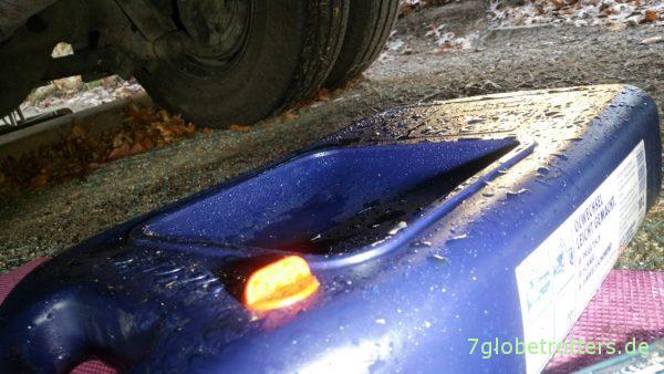 Auffangen der Kühlflüssigkeit