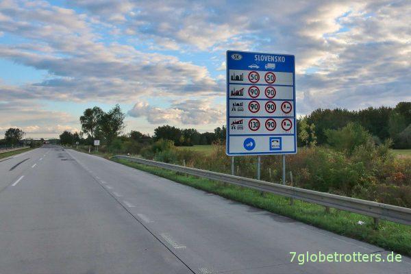 Slowakei: Zulässige Höchstgeschwindigkeiten