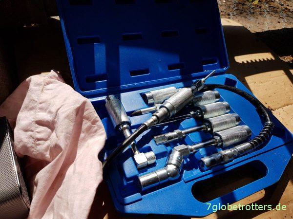 Mercedes T2: Kugelköpfe abschmieren, Spurstange und Lenkung prüfen