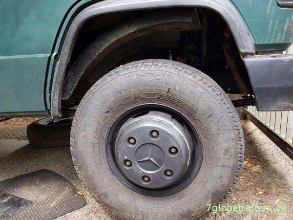 Schmutzlappen am Mercedes T2 selbst bauen und Größe der Radabdeckungen nach § 36a StVZO