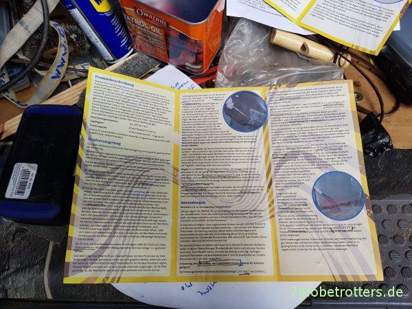 Unterbodenschutz am Wohnmobil erneuern: Grundierung mit Owatrol Öl, Brantho Korrux nitrofest