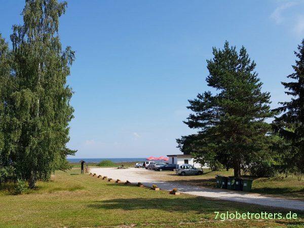 Lettland, Rigaer Bucht, Wohnmobilstellplatz Riga City Camping, Bären