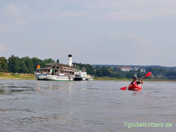 Paddeln auf der Oberelbe, Etappe von Dresden nach Meißen