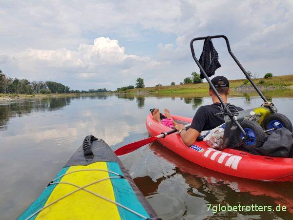 Mal richtig Paddeln auf der Elbe: Von Torgau nach Elster mit Luftbooten