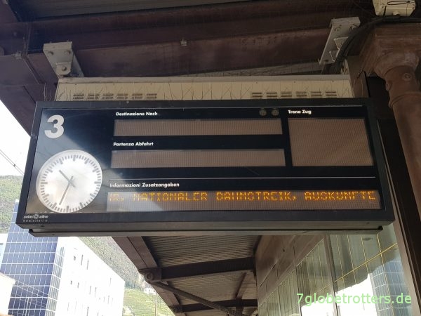 Bahnstreik in Italien: Dolomiten-Heimfahrt von Bozen nach München und weiter im Ersatz-ICE