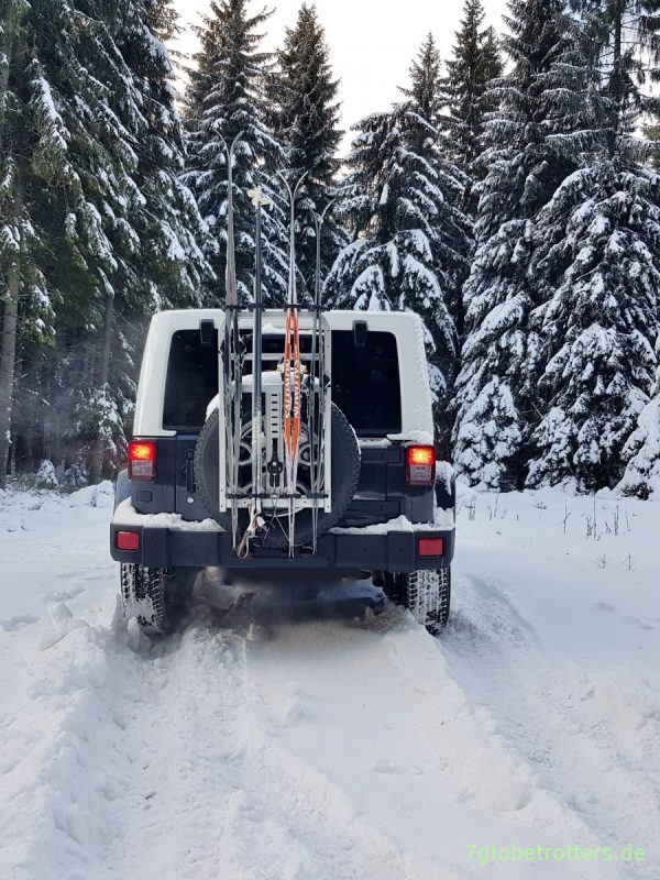 Heck-Skiträger Jeep Wrangler JKU aus Fahrradträger bauen