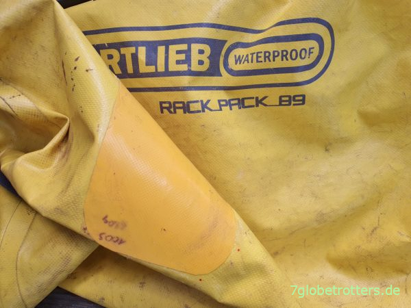 Ortlieb-Tasche Rack-Pack reparieren mit LKW-Plane