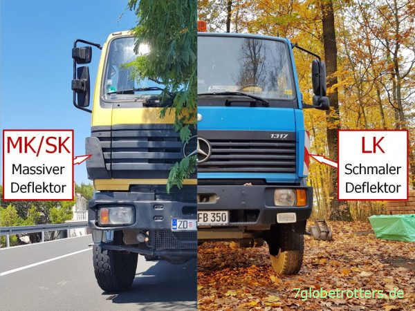 Deflektor-Fahrerhaus Mercedes MK-SK und Unterschied zum LK
