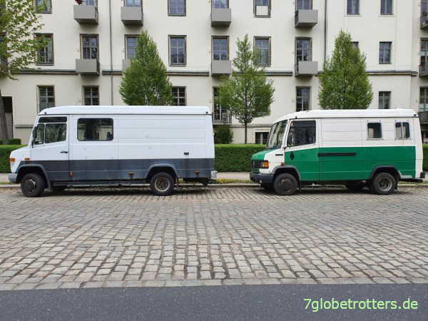 Vergleich Mercedes Vario mit 3,70 m und Mercedes 609 mit 3,15 m Radstand