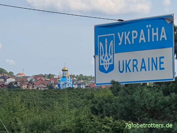 Eingangsschild in die Ukraine