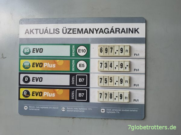 Dieselpreis Ungarn im Juli 2022