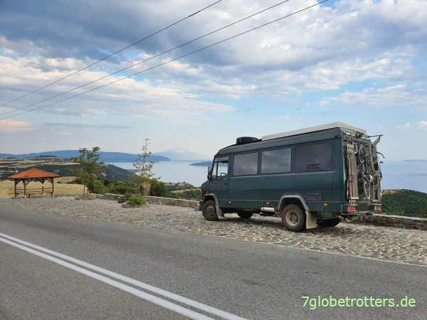  Fahrt durch Nordgriechenland nach Ouranoupoli auf Chalkidikí mit Infos zu Parkplatz, Hotel und Hafen