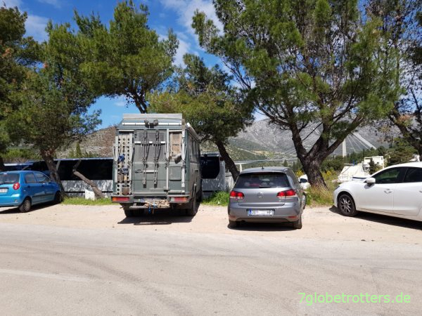 Parken in Dubrovnik Babin Kuk am Campingplatz