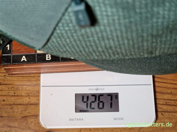 Gewicht Trekkingausrüstung ohne Verpflegung im Rucksack Vaude Asymmetric 42