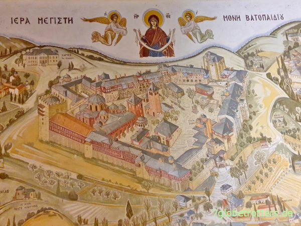 Gemälde vom Kloster Vatopedi auf Athos