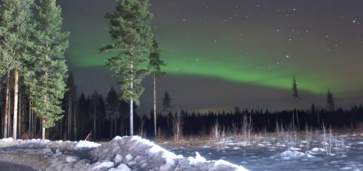 Schweden, Nordlichter am Polarkreis bei Kiruna