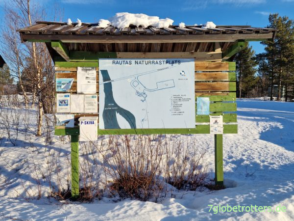 Schweden, Infos zum Rautas Naturreservat am Bahnhof der Erzbahn Kiruna