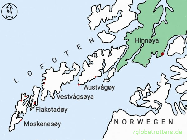 Karte Hinnøya und Lofoten
