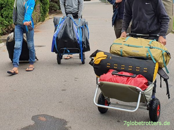 Paddelausrüstung für 6 Wasserwanderer mit Grabner Riverstar XXL und Verano California