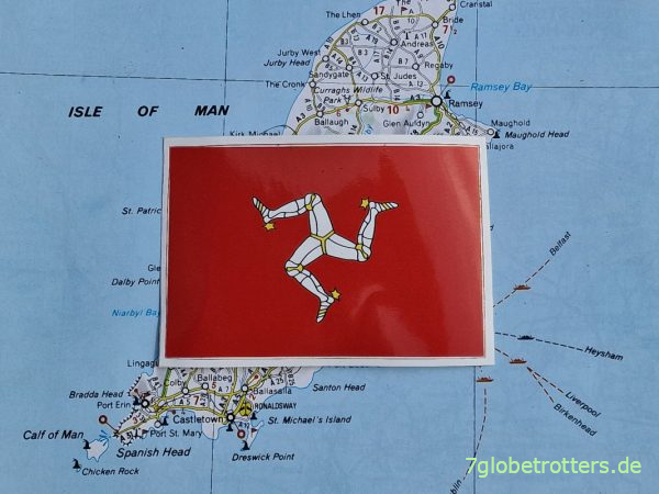 Flagge und Landkarte der Isle of Man