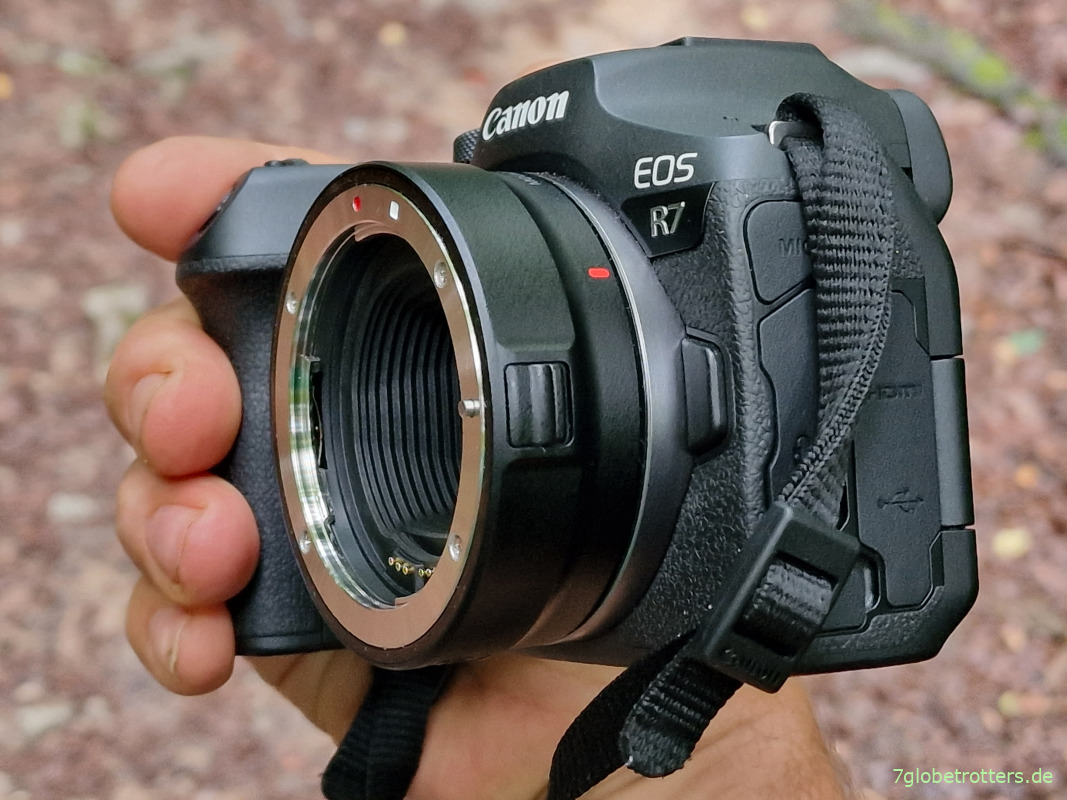 EF-Adapter für alte Objektive auf der Canon EOS R7