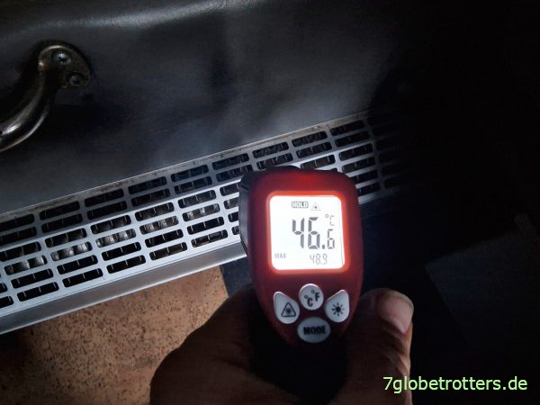 Temperatur der Warmwasserheizkörper im Wohnmobil