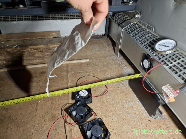 Test des PC-Lüfters als Wärmetauscher im Wasserheizkörper