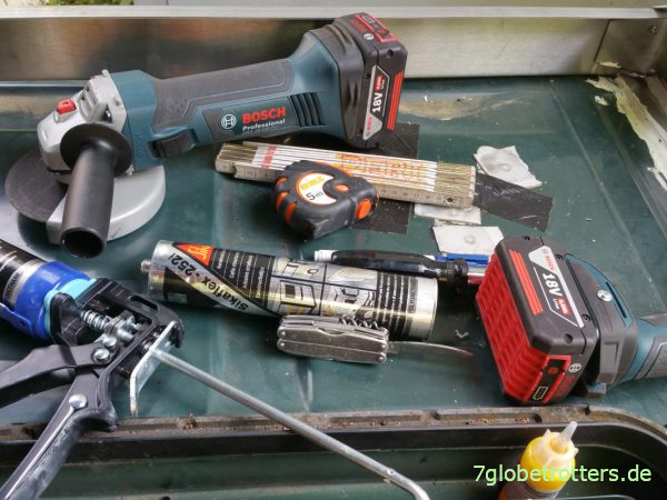 Aufstelldach verkleben mit Sikaflex 252