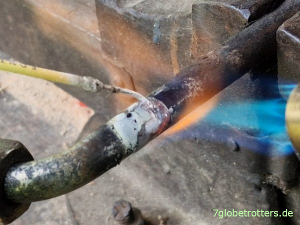 Hartlöten mit der Lötlampe unterwegs.