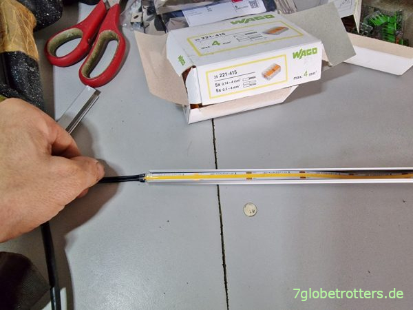 Litzenanschluss des 24V-LED-COB-Leuchtstreifens