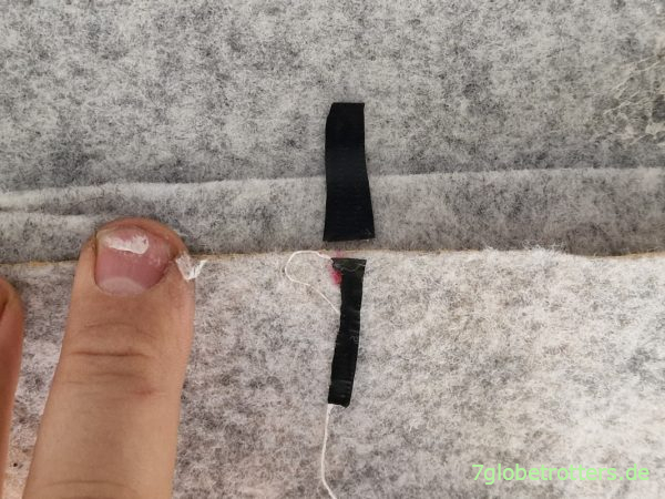 Markieren der Ansatzstellen für den Filz