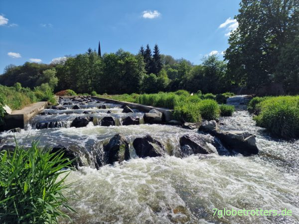 Fischtreppe am Wehr Leisnig-Tragnitz in die Freiberger Mulde