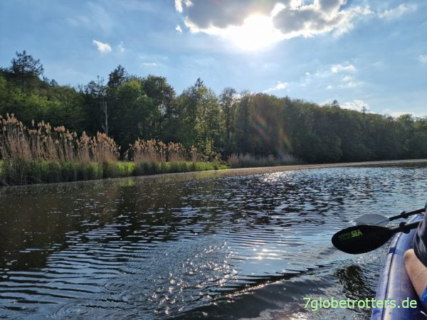 Paddeln auf dem Stauwehr Westewitz, Freiberger Mulde