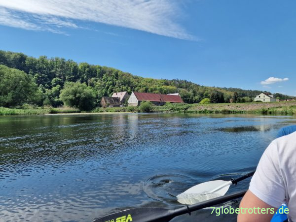 Paddeln vor Klosterbuch an der Freiberger Mulde