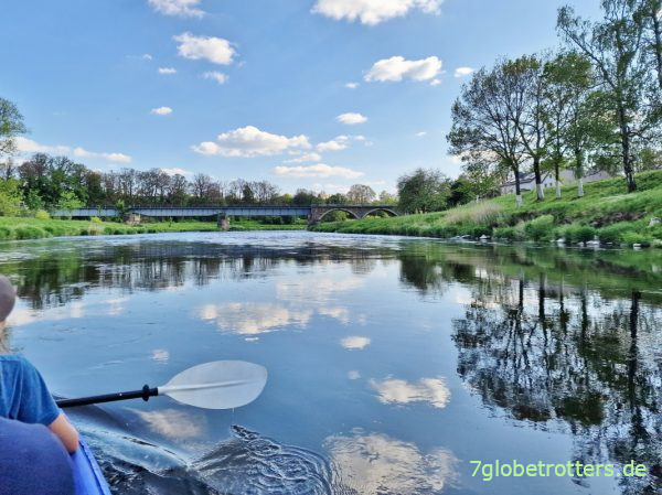 Sohlschwellen beim Paddeln der Freiberger Mulde