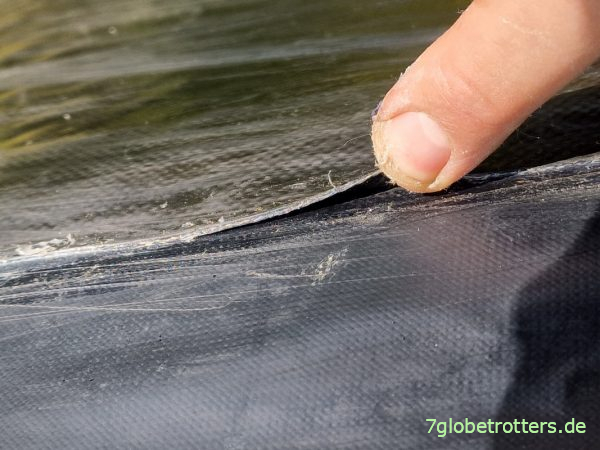 Unsauber geklebter Kielschutz am Verano California