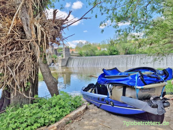 Verano California auf der Freiberger Mulde, Wehr Technitz