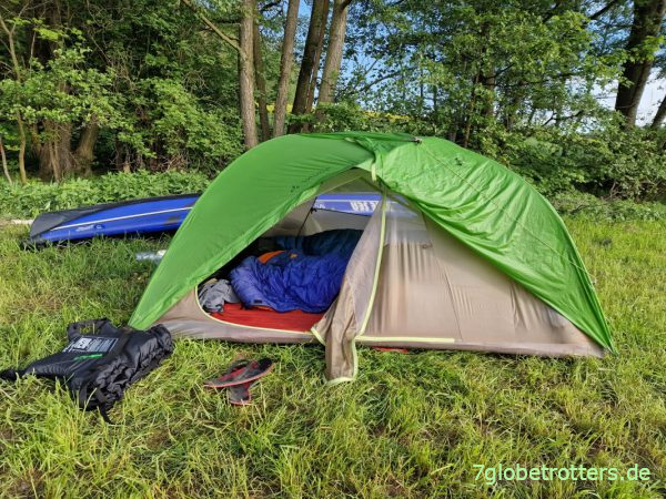 Zelten am Hochwehr Westewitz an der Freiberger Mulde