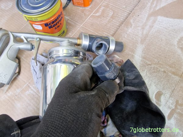 Rückgewinnung von Strahlgut aus der Sandstrahlpistole