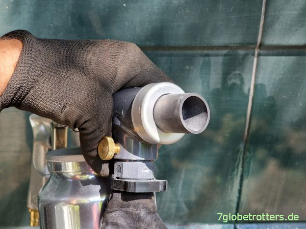 Sandstrahlpistole mit Sandrückführung