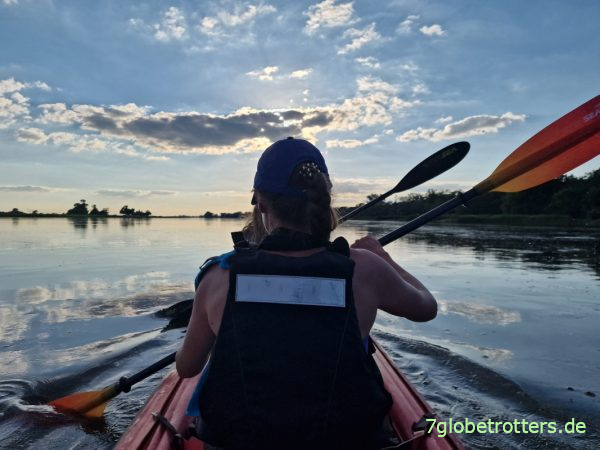 Abendliches Paddeln auf der Elbe bei Hinzdorf km 448