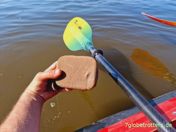 Butterkühlschrank beim Paddeln auf der Elbe