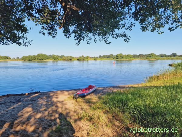 Zeltplatz an der Elbe-Brücke Hämerten km 394