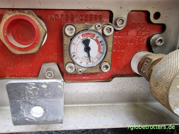 Gastank mit 55 % Füllung