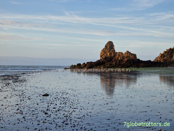 Schöne Badebucht Baie de Saint-Brieuc ohne Wasser