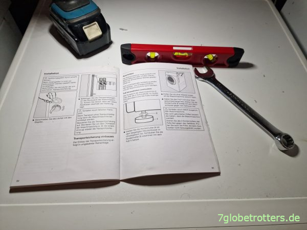 Miele Anleitung für das Einstellen der Waschmaschinenfüße